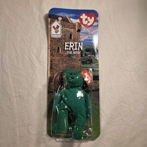 Ty Beanie Baby Erin The Bear McDonalds With Rare Errors, "Oakbrook" Misprint